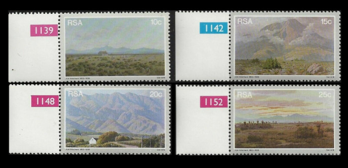 !!! AFRICA DE SUD - SERIE COMPLETA ( 4 VALORI) PEISAJE MONTANE 1978 , NEUZATE