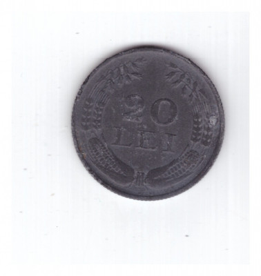 Moneda 20 lei 1943, stare buna, curata, cu pete albe foto