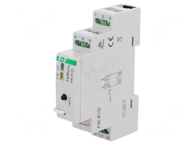 Releu F&amp;Wave pentru șină DIN 85-265V AC/DC NO 230V FW-R1D
