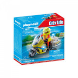 Cumpara ieftin Playmobil - Motocicleta Galbena Cu Lumini