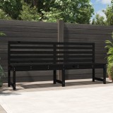 vidaXL Bancă de grădină, negru, 201,5 cm, lemn masiv de pin 824050
