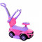 Masinuta pentru copii 3 in 1, cu impingator si bariera de siguranta, volan cu melodii, pentru copii 2-4 ani, culoare roz