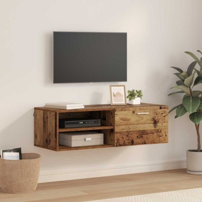 vidaXL Cabinet TV cu raft Lemn vechi 100.5 x 39 x 30 cm Lemn compozit 880249 foto