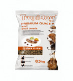 Hrana uscata pentru caini TropiDog, Premium Adult, tale mica, rata &amp; orez, 500g AnimaPet MegaFood