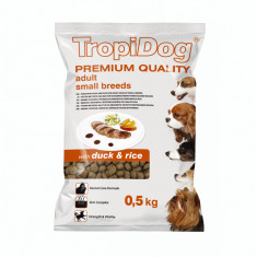 Hrana uscata pentru caini TropiDog, Premium Adult, tale mica, rata & orez, 500g AnimaPet MegaFood