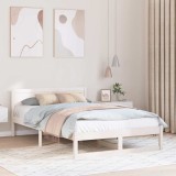 VidaXL Cadru de pat Alb Lemn de pin masiv 140 x 190 cm Durabil
