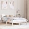 vidaXL Cadru de pat cu headboard Alb 135 x 190 cm Lemn masiv de pin