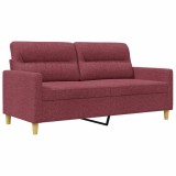 Cumpara ieftin Canapea cu 2 locuri, rosu vin, 140 cm, material textil