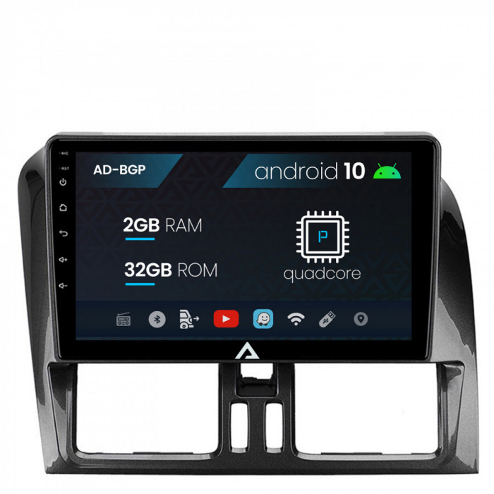 Navigatie Volvo XC60 (2008-2013), Android 10, P-Quadcore 2GB RAM + 32GB ROM, 9 Inch - AD-BGP9002+AD-BGRKIT400V2