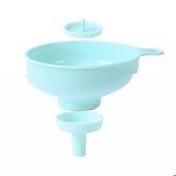 Palnie din plastic 3 in 1 flippy, doua dimensiuni de scurgere, cu filet si filtru, diametru scurgere 5.4 cm, 11.5 x 16.7 cm, albastru