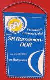 Fanion meci fotbal ROMANIA - DDR (GERMANIA DEMOCRATA) Bucuresti 24.08.1983