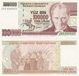 Turkey Turcia 100 000 Lirasi 1997 UNC