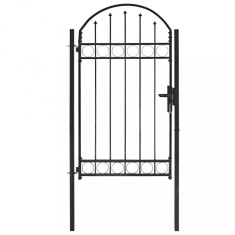 Gossi poarta de gard cu arcada, negru, 100 x 175 cm, otel