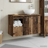 Cumpara ieftin Set dulap baie 2 buc. Lemn vechi 79,5 x 35 x 80 cm