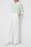 GAP pantaloni din in culoarea alb, lat, high waist