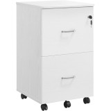 VASAGLE Dulap mobil pentru dosare cu 2 sertare, incuietoare si roti, suport imprimanta, 43x45x72 cm, alb
