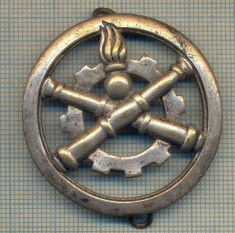 Y 1115 INSIGNA VECHE - MILITARA - ARTILERIE -COINDEROUX PARIS-FRANTA -FARA AC foto