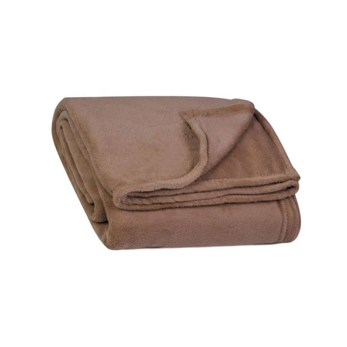 Patura decorativa, 160x130 cm, Textura moale, Maro, ATU-084302
