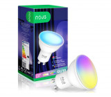 Cumpara ieftin Bec LED RGBW inteligent Nous P8, Wi-Fi, GU10, 4.5W, 350 lm, lumina alba si colorata, control vocal - RESIGILAT