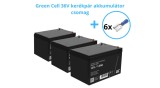 Baterie Green Cell 36V 6-DZM-14 (3x12V-14Ah) biciclete de p&acirc;nă la 250W