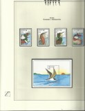NEVIS FAUNA PASARI PE FILA DE ALBUM MNH