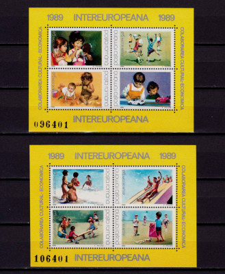 RO 1989 LP 1221 ,&amp;quot;Colaborarea Cult. - Ec. Intereuropeana &amp;quot;,colite 254/255 ,MNH foto