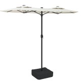 Umbrela de gradina cu doua capete, alb nisipiu, 316x145 cm