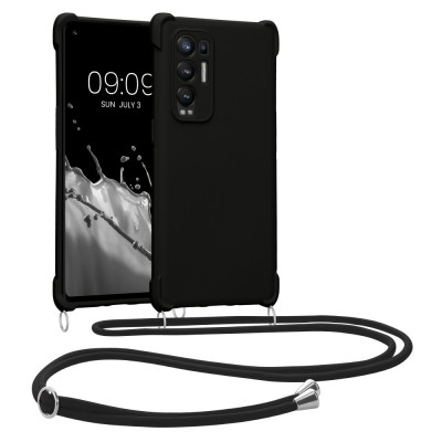 Bumper kwmobile pentru OPPO Find X3 Neo, Silicon, Negru, 58105.01 foto