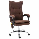 Scaun de birou cu masaj, maro, material textil