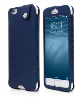 Husa Piele Ecologica iPhone 6 iPhone 6s Smart Blue foto