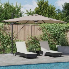 vidaXL Parasol Roma Gri taupe 286 x 285 x 270 cm Aluminiu și poliester