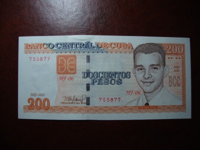 CUBA 200 PESOS 2022 UNC foto