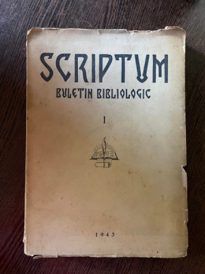Scriptum Buletin Bibliologic I 1943 foto