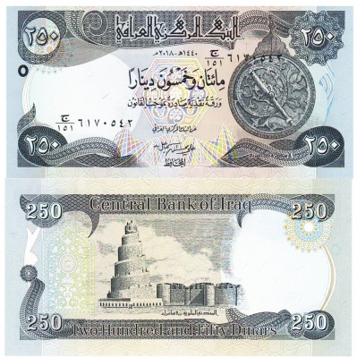 Irak 250 Dinars 2013 UNC foto