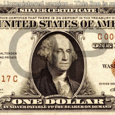 1 dolar 1936 Reproducere Bancnota USD , Dimensiune reala 1:1
