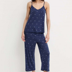 Dkny pijama femei, culoarea albastru marin, YI90010