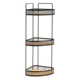 Raft De Colt 3 Niveluri Metal/Bambus Podea &ndash; Negru / Bamboo | Etajere Baie
