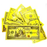 Bancnote feng shui 1,2,5,10,20,50,100,1000000 usd , polimer auriu metalic