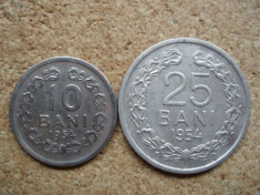 ROMANIA - SET 10 BANI 1954 + 25 BANI 1954 , RPR , L721 foto