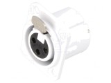 Soclu XLR Mamă 3 Pini Alb 16A 19x24mm, Neutrik