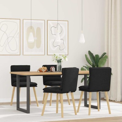 Gossi scaune de bucatarie, 4 buc., negru, material textil foto