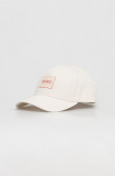 HUGO șapcă de baseball din bumbac culoarea bej, cu imprimeu 50506053