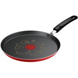 Tigaie pentru clatite Tefal Pancake Day, 25 cm, aluminiu, invelis antiaderent, indicator Thermo-Signal, baza Diffusion, rosu &amp;amp; negru
