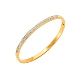 Cumpara ieftin Bratara Bangle placata cu aur cu zirconii