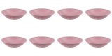 Set farfurii 8 piese, farfurii adanci, din plastic, culoare Powder Pink, diametru 18 cm