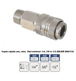 Cupla rapida aer, otel, filet exterior 1/4&quot; ADLER MA0132.1