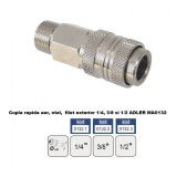 Cupla rapida aer, otel, filet exterior 1/4&quot; ADLER MA0132.1