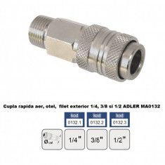 Cupla rapida aer, otel, filet exterior 1/4" ADLER MA0132.1