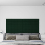 Panouri de perete 12 buc. verde &icirc;nchis 90x15 cm catifea 1,62 m&sup2; GartenMobel Dekor, vidaXL