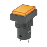 Indicator LED galben industrial 24V, &Oslash;16 mm, patrat, Breckner Germany